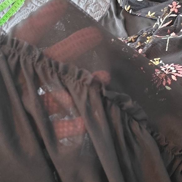 EUC Lane Bryant Size 12 Black Floral Midi Dress - Picture 8 of 8